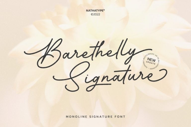 Preview image of Barethelly Signature – Script Font