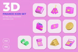 Finance and Payment 3D Icon Set