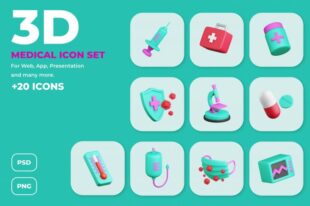 Medical and Health 3D Icon Set