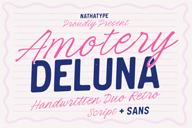 Preview image of Amotery Deluna – Retro Handwritten Font Duo