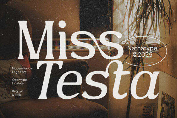 Miss Testa - Logotype Modern Serif Font