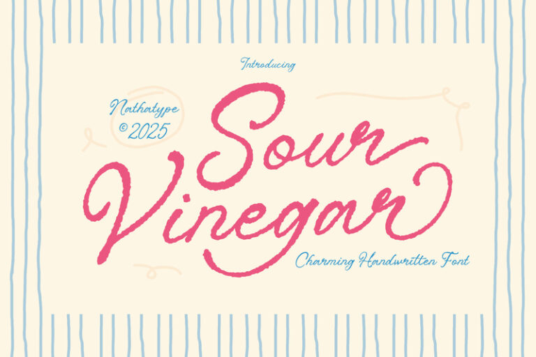 Preview image of Sour Vinegar – Logotype Handwritten Font