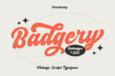 Last preview image of Badgery – Vintage Script Font