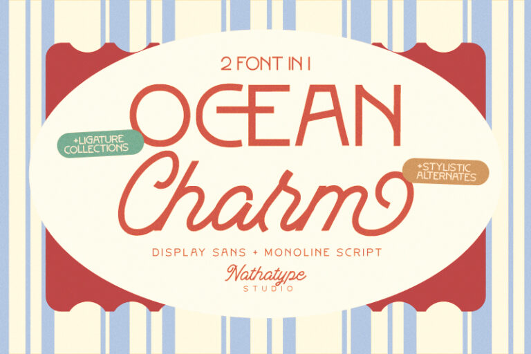 Preview image of Ocean Charm – Modern Vintage Display Font Duo