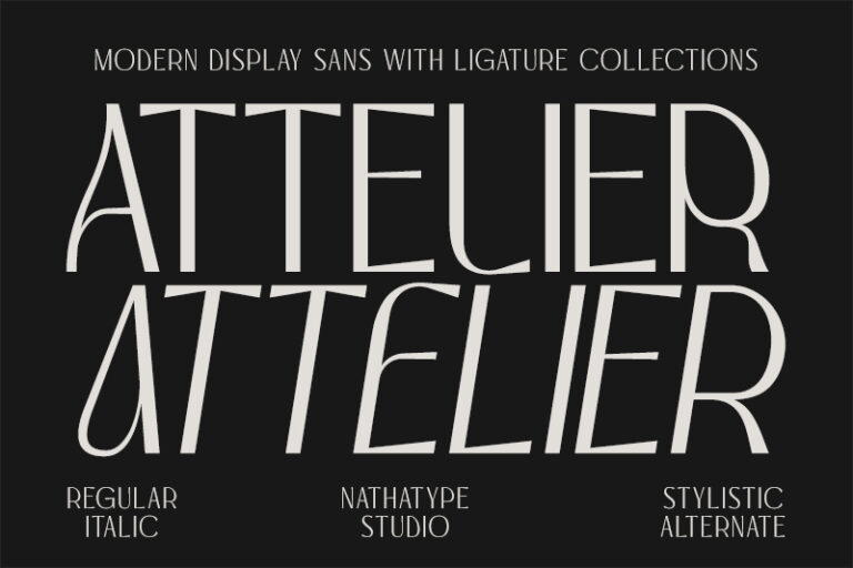 Preview image of Attelier – Modern Display Sans Serif Font