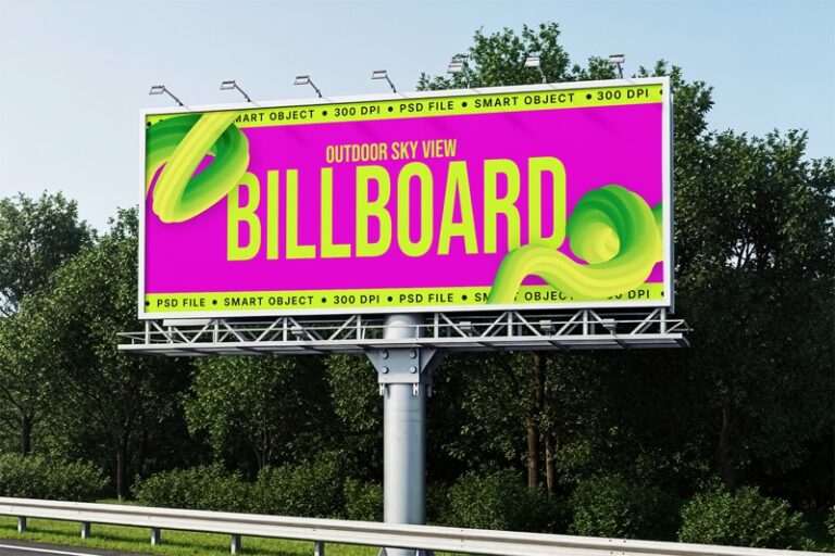 Preview image of Outdoor Sky View Billboard Mockup Free