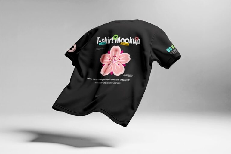 Preview image of Realistic Floating T-Shirt Mockup Free
