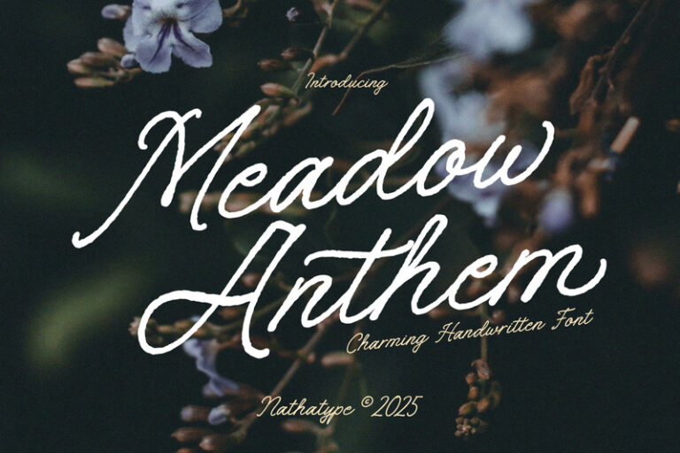 Preview image of Meadow Anthem – Charming Handwritten Font