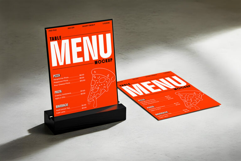 Preview image of High Quality Table Menu Mockups