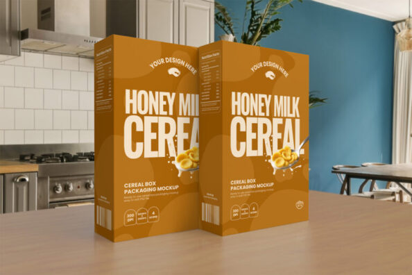 Cereal Box Packaging Mockup Free