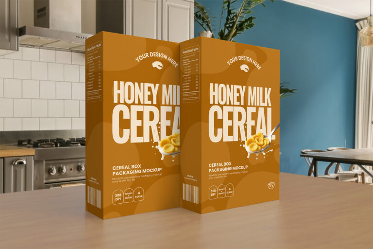 Preview image of Cereal Box Packaging Mockup Free