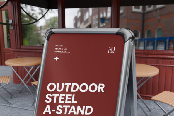 Steel A-Stand Sign Mockup Free