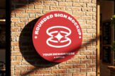 Last preview image of Round Signboard Mockup Free
