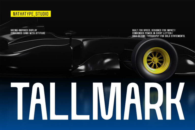 Preview image of Tallmark – Condensed Racing Font