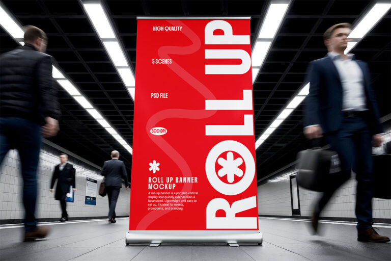 Preview image of High Quality Roll Up Banner Mockup Free