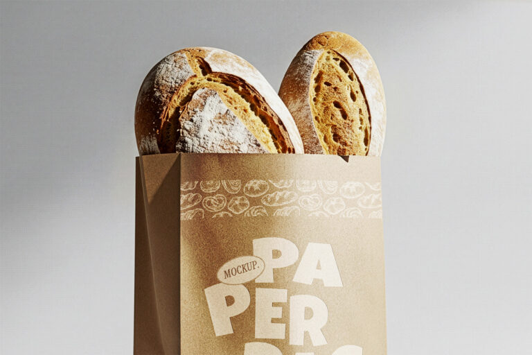 Preview image of Bread Paper Bag Mockup Free