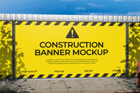 Construction Banner Mockup Free