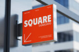 Last preview image of Square Signboard Mockup Free