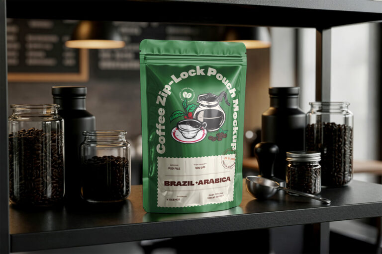Preview image of Coffee Pouch Mockup Free